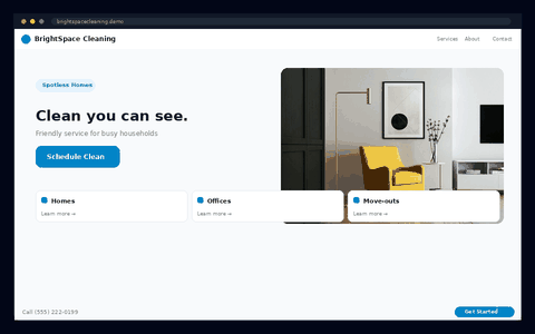 BrightSpace Cleaning website preview