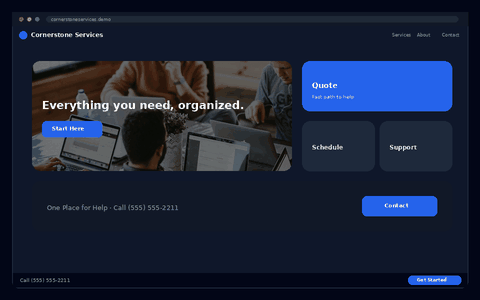 Cornerstone Services website preview