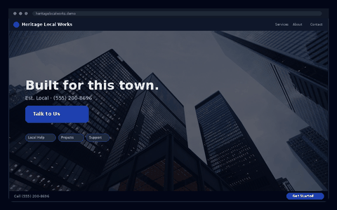 Heritage Local Works website preview