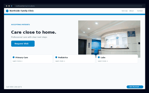 Northside Family Clinic website preview