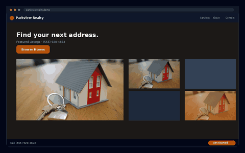 Parkview Realty website preview