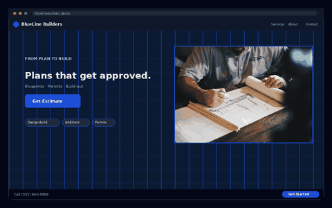 BlueLine Builders website preview