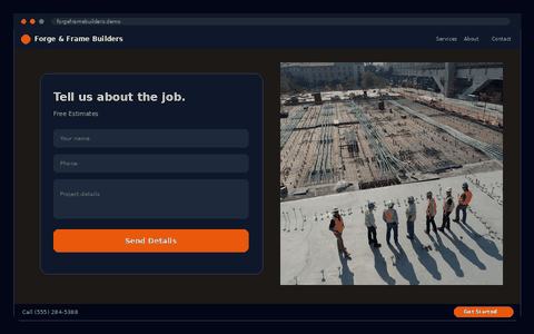 Forge & Frame Builders website preview